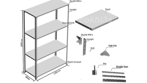 bộ phận kệ sắt v lỗ