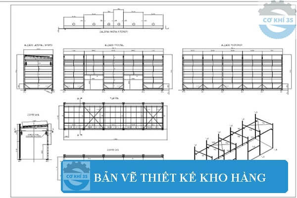 bản vẽ thiết kế kho hàng