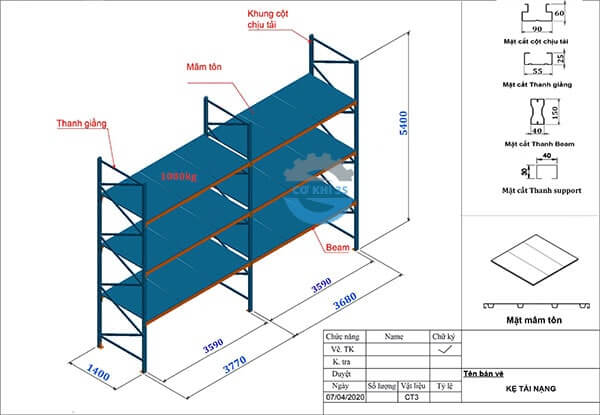 bản vẽ kệ kho hàng tỉnh nam định